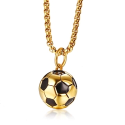 Fodbold halskæde guld