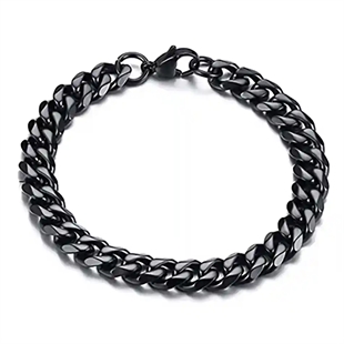 Cuban Chain Herrearmbånd i Blackcoated Rustfritt Stål – 7 mm