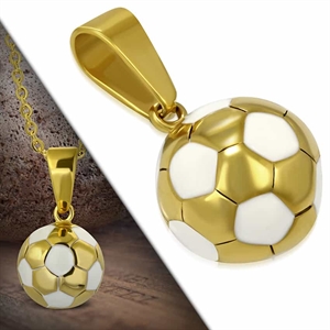 Halskjede "Golden Football" Rustfritt stål. 