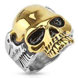 Skull Ring med gullbelagt skallen. 