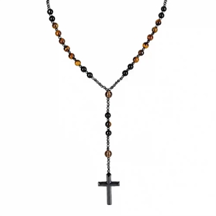 San Luca Nero / Rosenkrans med tigereye perler