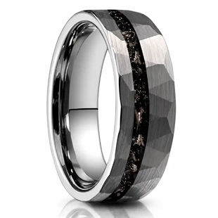 Aurelio – 8 mm matt tungstenring med mørk inlay