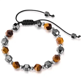 Hametite/Tiger Eye perlearmbånd.