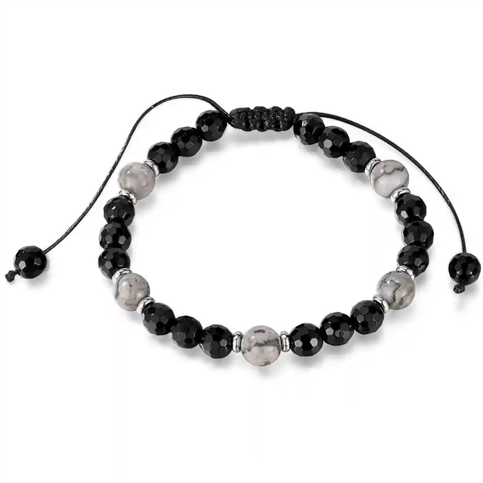 Lapiz og onyx perle armbånd 