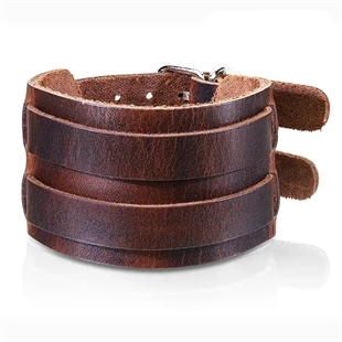 Brekk armbånd i imt . skinn brun