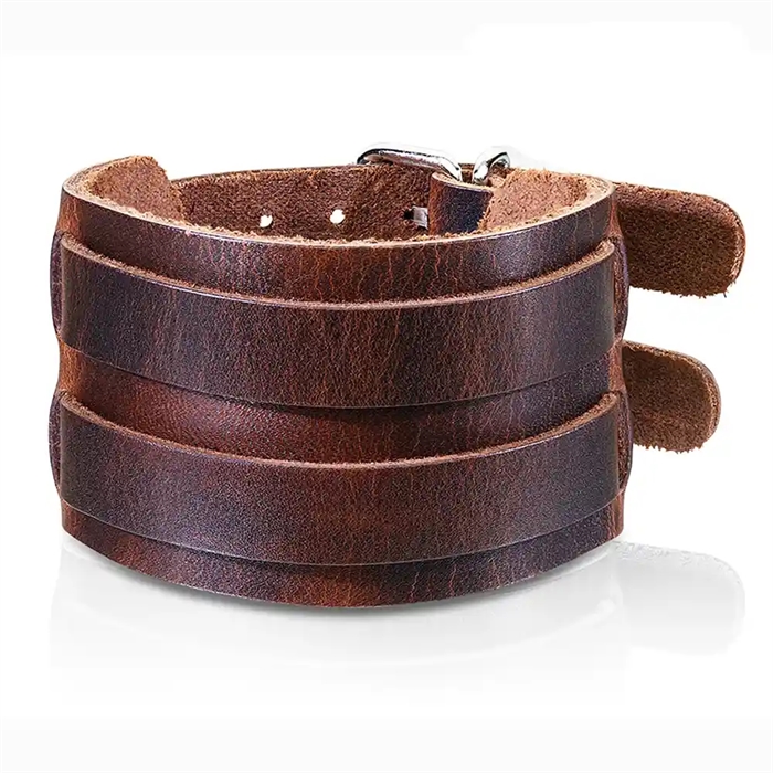 Brekk armbånd i imt . skinn brun