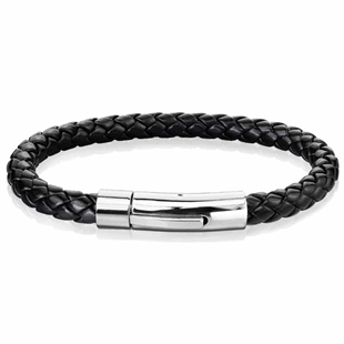 Stål XT-armbånd i svart IMT-skinn