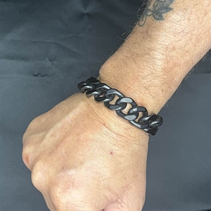  XF Matt black square armbånd i rustfritt stål / 1,6 cm