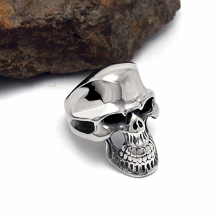 Skull biker ring i stål