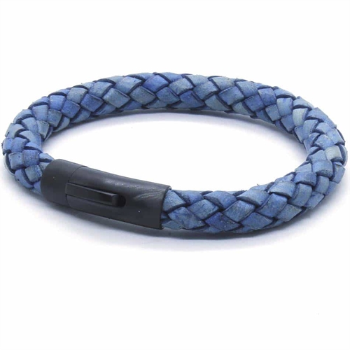 "Blue Strato" Skinn armbånd.