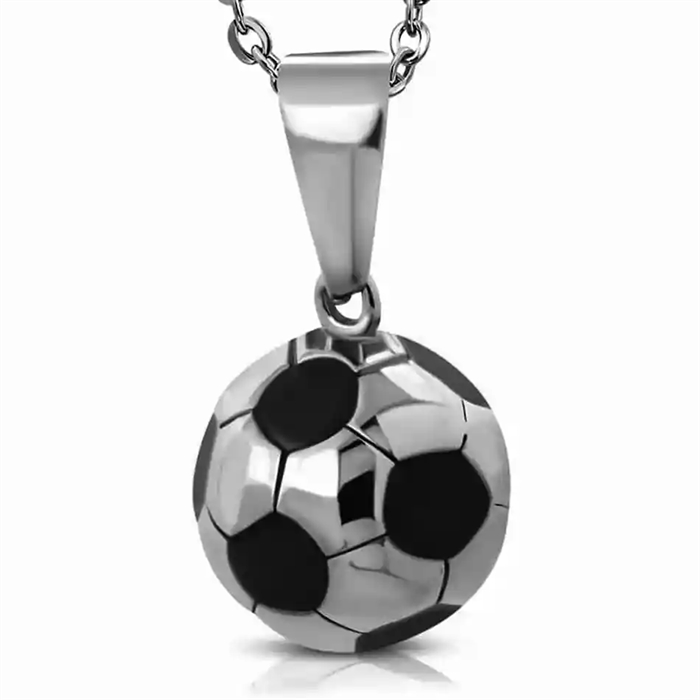 Halskjede "Red Football" Rustfritt stål. 