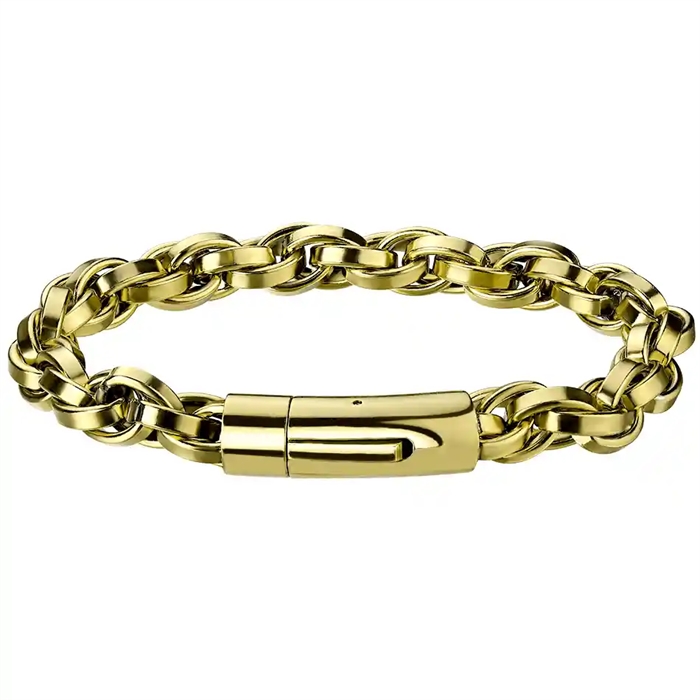 Golden Nine stålarmbånd / 9mm