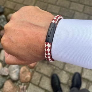 Lær armbånd "Red / White"