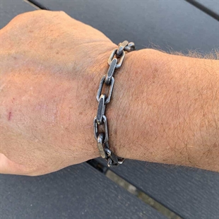 Gammel oxy. stål armbånd link viking