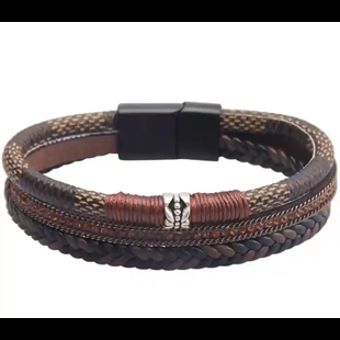 Rustic Edge Bracelet – Flettet herrearmband 1,5 cm (21,5 cm)