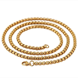 Leari halskjede for menn IP. gullbelagt (Vanntett) 49cm