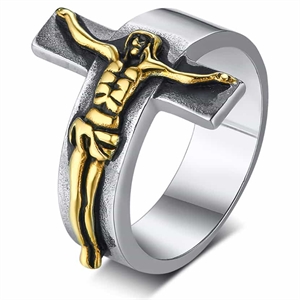 Golden Jesus Lord ring