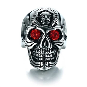 Røde øyne skull - Biker Ring