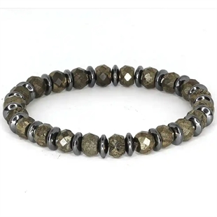 Eksklusivt herrearmbånd i hematitt – 8 mm