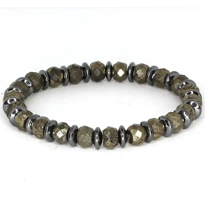 Eksklusivt herrearmbånd i hematitt – 8 mm