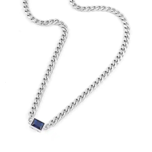 Link Steel CZ halskjede i rustfritt stål til menn