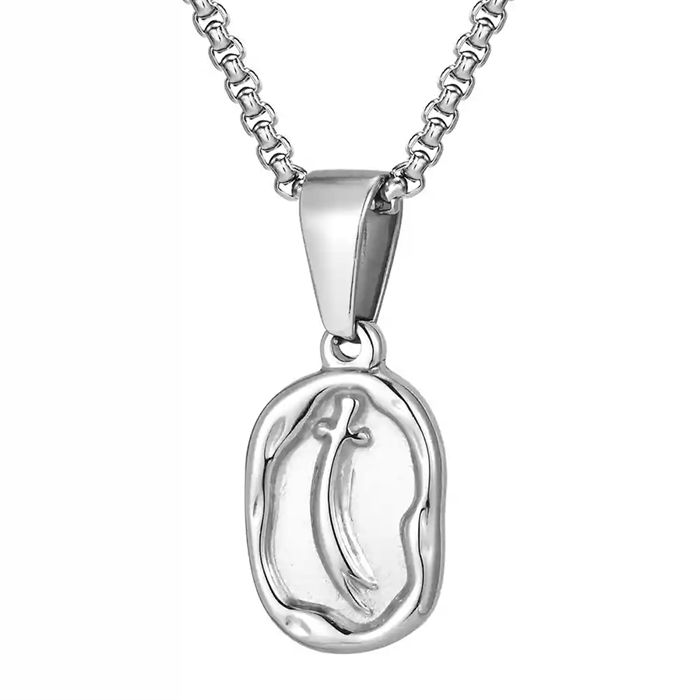 Ovalt herresmykke i rustfritt stål – 2.05x1.22 cm anheng