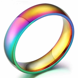 LGBT ring - fantastisk fargespill i stål