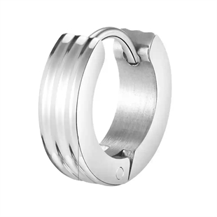 Silver Ridge Hoop – Klassisk Herreørering i Rustfritt Stål