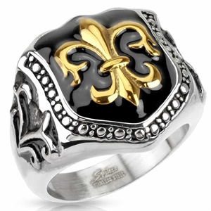 Menns ring "Fleur De Lis" stål