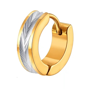 Stål Groove Hoop – Herre Ørering i forgylt Stål (1 stk)