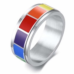 Spinning Pride -ring i regnbuefarger