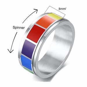 Spinning Pride -ring i regnbuefarger