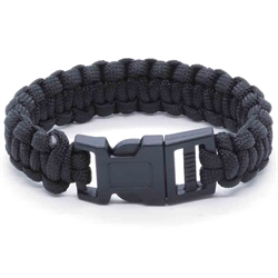 Svart paracord armbånd 21 cm