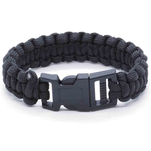 Svart paracord armbånd 21 cm