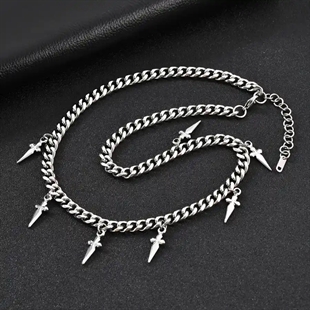Dagger Chain halskjede i rustfritt stål – 6 mm / 50 cm
