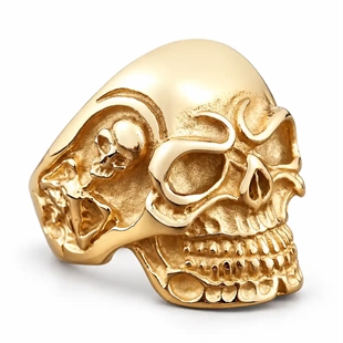Teschio Oro – Forgylt skullring til menn