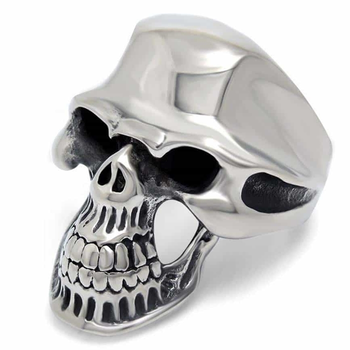 Skull biker ring i stål