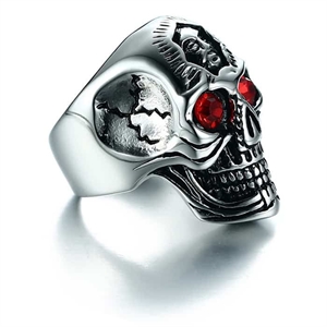 Røde øyne skull - Biker Ring