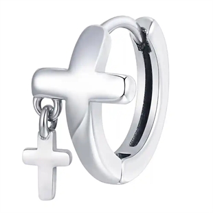 Herreørering i rustfritt stål med dobbelt korsdesign