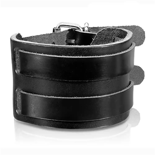 Brekk armbånd i imt . skinn svart