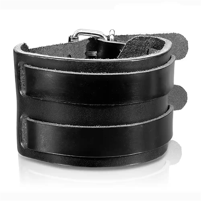 Brekk armbånd i imt . skinn svart