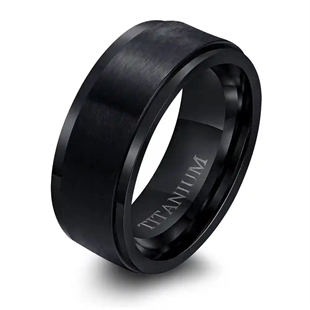 Black titan herre ring – 8 mm matt finish