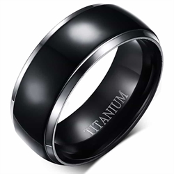 Svart Titanium menns ring "Titan"