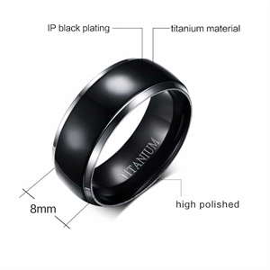 Svart Titanium menns ring "Titan"