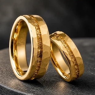 Aurelio – PVD-forgylt tungstenring i 6 eller 8 mm