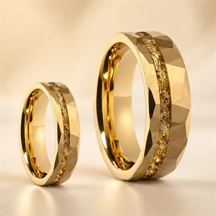 Aurelio – PVD-forgylt tungstenring i 6 eller 8 mm