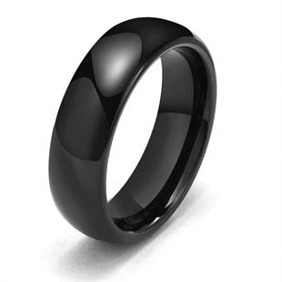 svart wolfram ring for menn