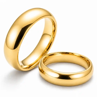 Blank forgylt ring i rustfritt stål.